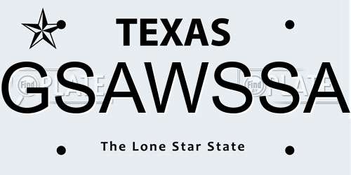 GSAWSSA Texas License Plate