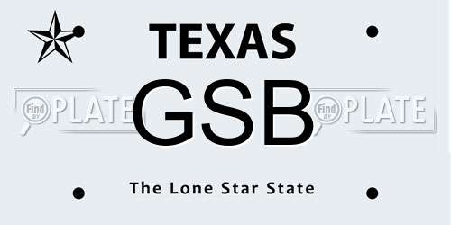GSB Texas License Plate