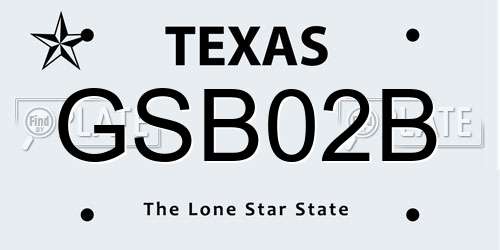 GSB02B Texas License Plate