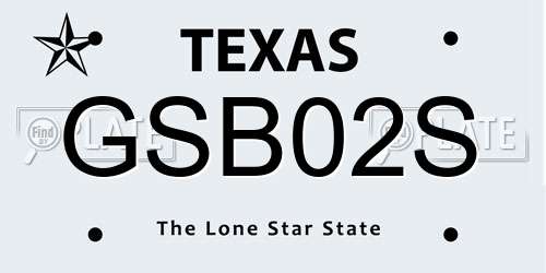 GSB02S Texas License Plate