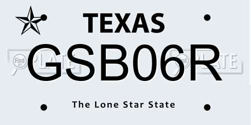 GSB06R Texas License Plate