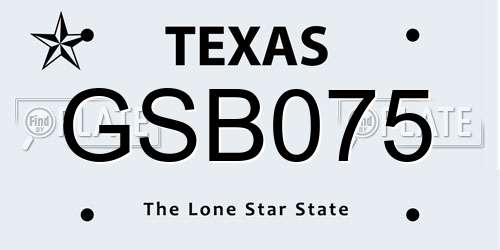 GSB075 Texas License Plate