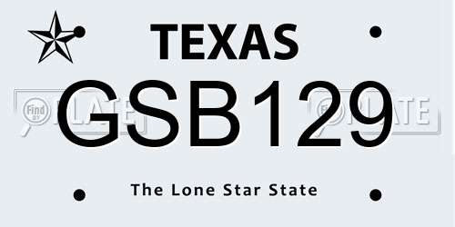 GSB129 Texas License Plate