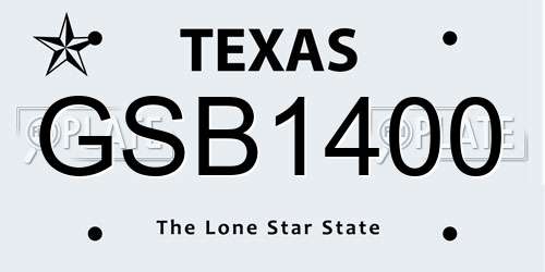 GSB1400 Texas License Plate