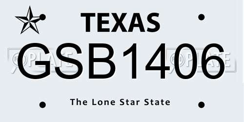 GSB1406 Texas License Plate