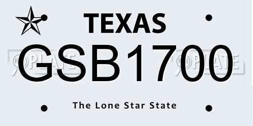 GSB1700 Texas License Plate
