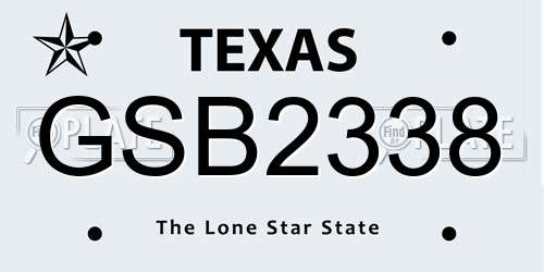 GSB2338 Texas License Plate
