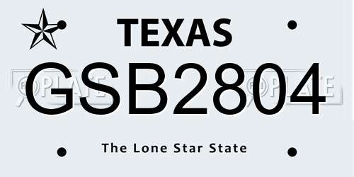 GSB2804 Texas License Plate