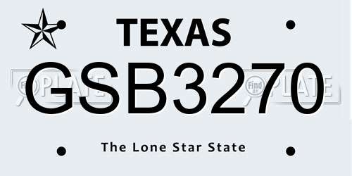 GSB3270 Texas License Plate