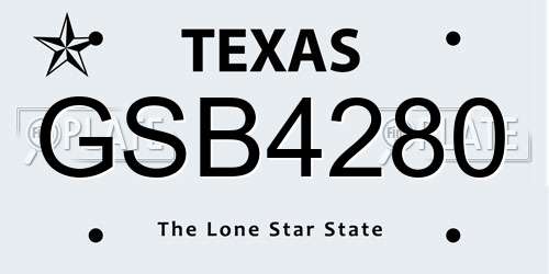 GSB4280 Texas License Plate