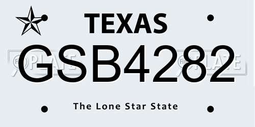 GSB4282 Texas License Plate