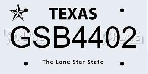 GSB4402 Texas License Plate
