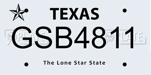 GSB4811 Texas License Plate