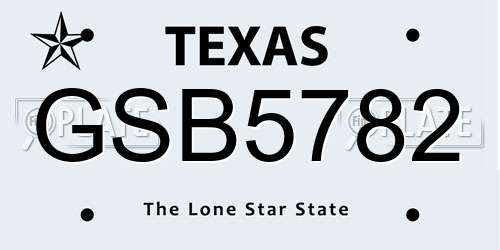 GSB5782 Texas License Plate