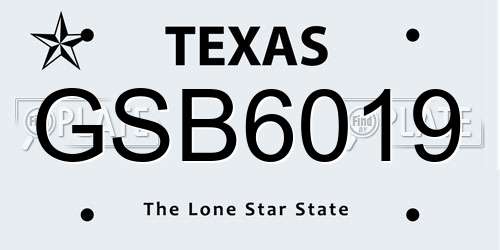 GSB6019 Texas License Plate