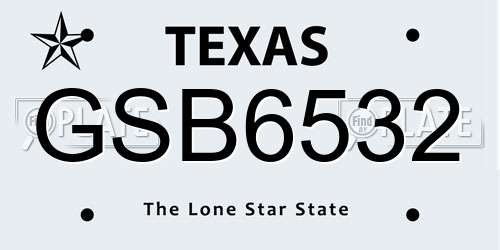 GSB6532 Texas License Plate