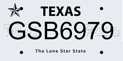 GSB6979 Texas License Plate