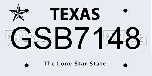 GSB7148 Texas License Plate