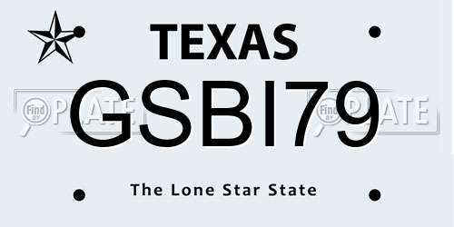 GSBI79 Texas License Plate