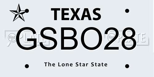 GSBO28 Texas License Plate