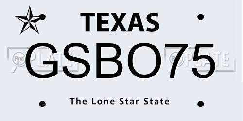 GSBO75 Texas License Plate