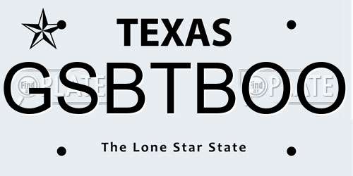 GSBTBOO Texas License Plate