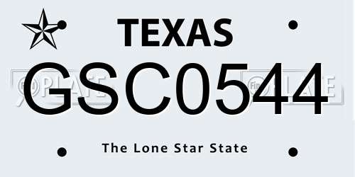 GSC0544 Texas License Plate