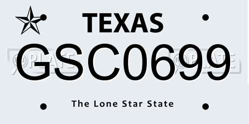 GSC0699 Texas License Plate
