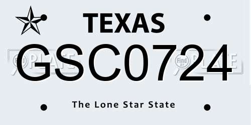 GSC0724 Texas License Plate