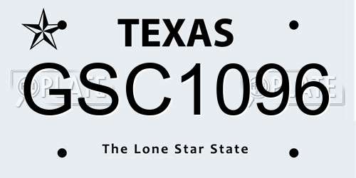GSC1096 Texas License Plate