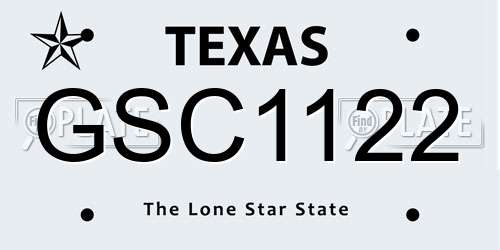 GSC1122 Texas License Plate