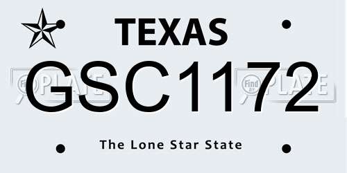 GSC1172 Texas License Plate