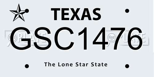 GSC1476 Texas License Plate
