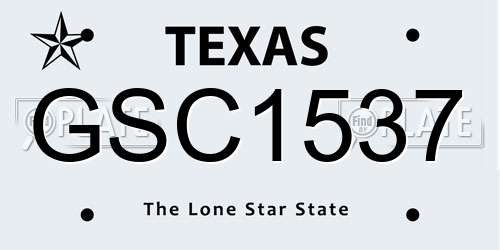 GSC1537 Texas License Plate
