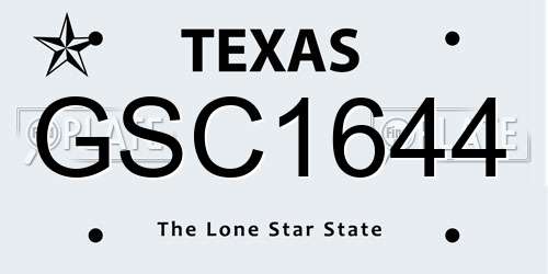 GSC1644 Texas License Plate