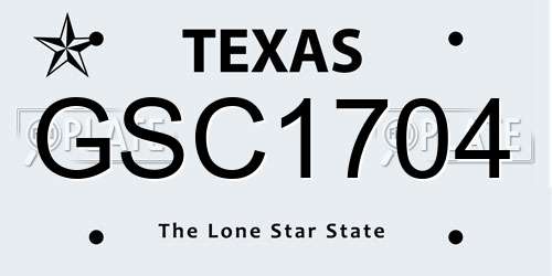 GSC1704 Texas License Plate