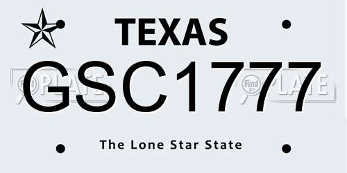 GSC1777 Texas License Plate