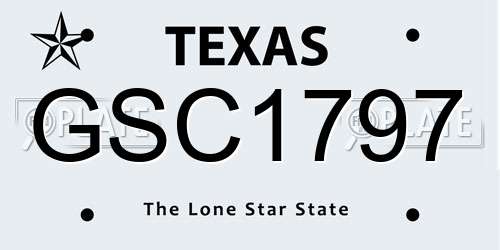 GSC1797 Texas License Plate