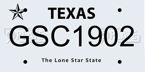 GSC1902 Texas License Plate
