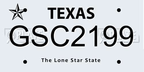 GSC2199 Texas License Plate