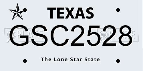 GSC2528 Texas License Plate