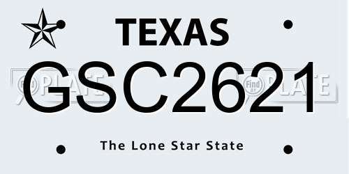 GSC2621 Texas License Plate