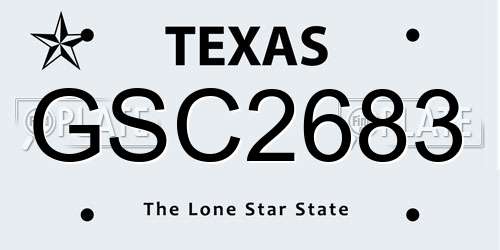 GSC2683 Texas License Plate