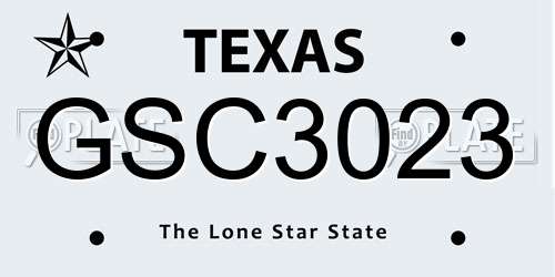 GSC3023 Texas License Plate