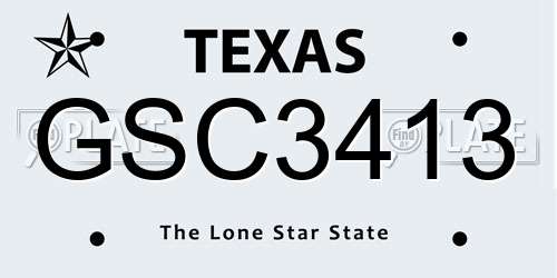 GSC3413 Texas License Plate