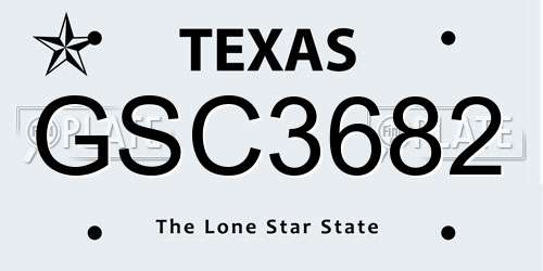 GSC3682 Texas License Plate