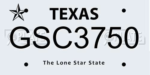 GSC3750 Texas License Plate