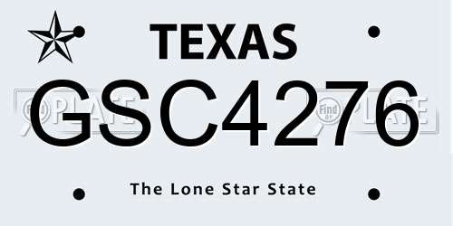 GSC4276 Texas License Plate