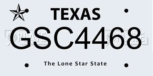 GSC4468 Texas License Plate
