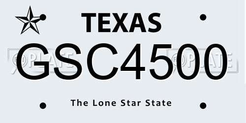 GSC4500 Texas License Plate